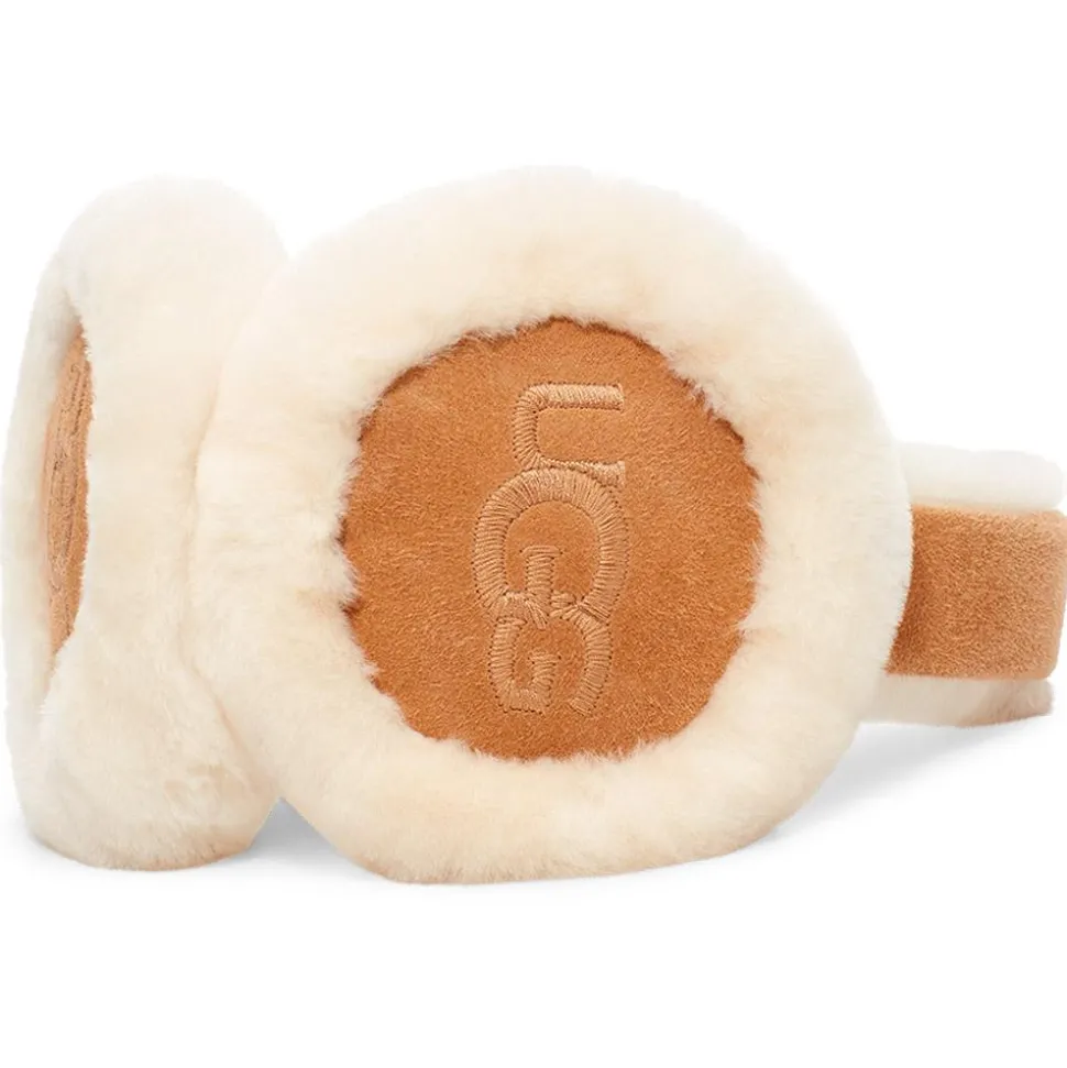 Bandeau UGG Sheepskin Embroidery Chestnut