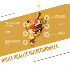Barre Energétique Baouw Protéinée Bio 50 g. Pomme & Cannelle