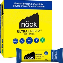 Barre Energétique Naak Ultra Energy Bars Pack 50 g. x12 Peanut Butter Chocolate