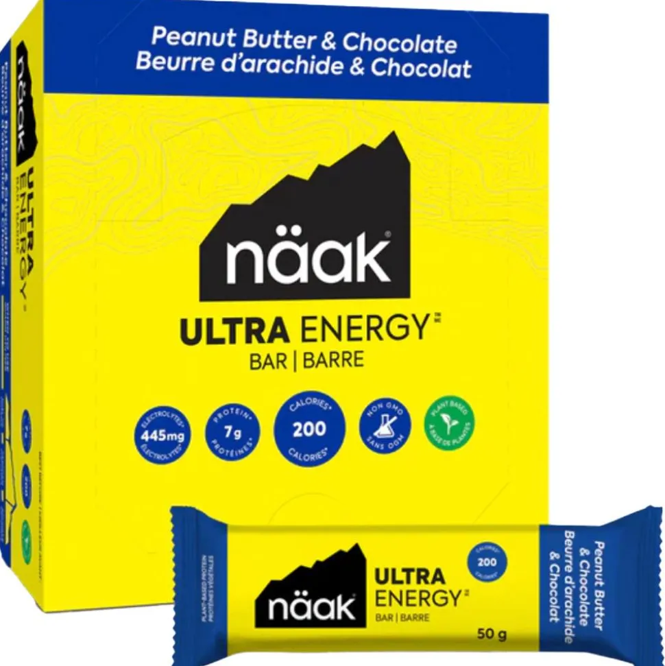 Barre Energétique Naak Ultra Energy Bars Pack 50 g. x12 Peanut Butter Chocolate