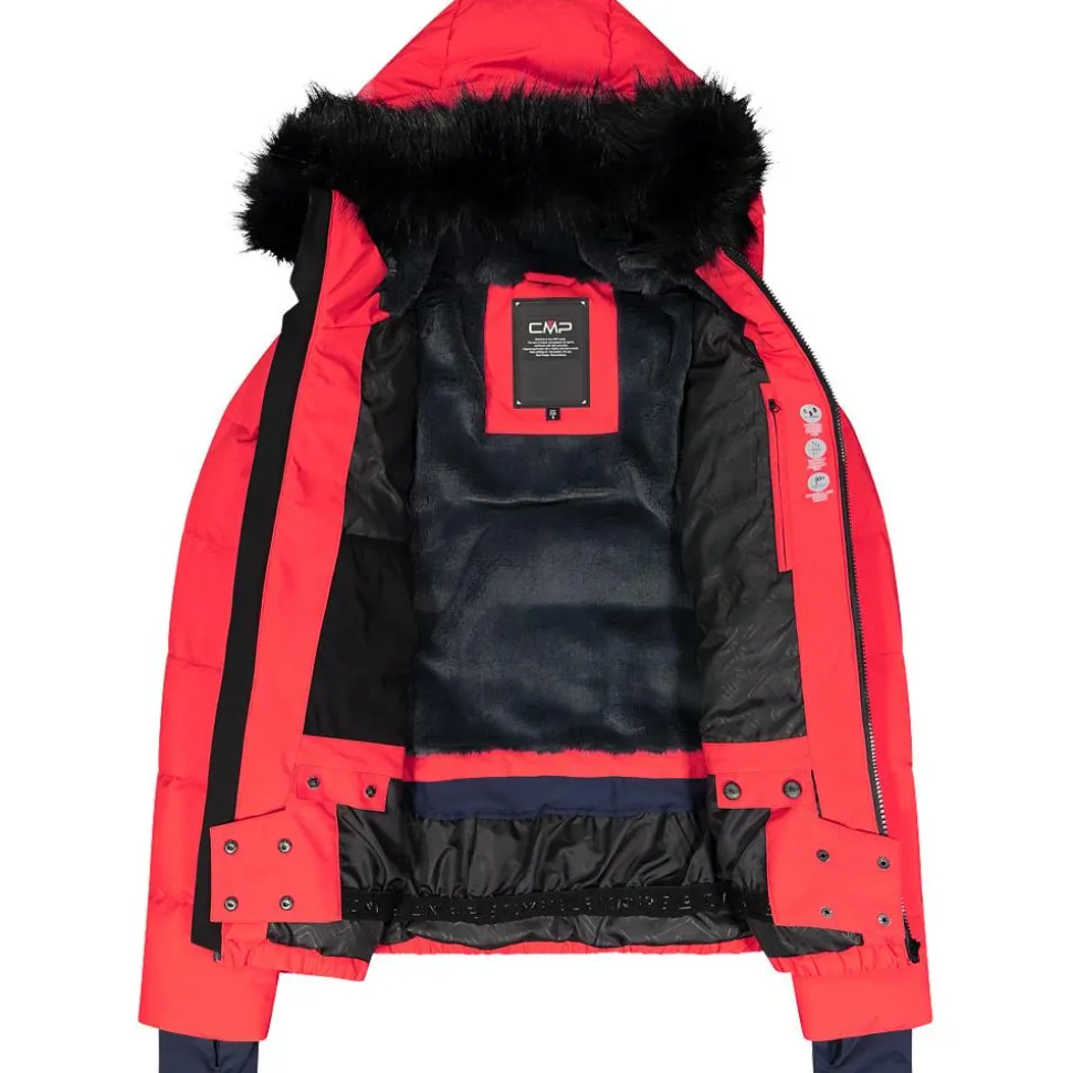 Blouson Ski CMP Woman Jacket Fix Hood Corallo