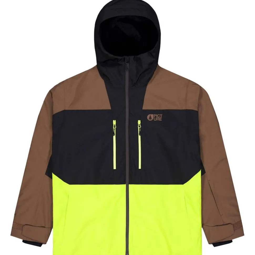 Blouson Ski Picture Object Jacket Cocoa Brown Black Acid Lime