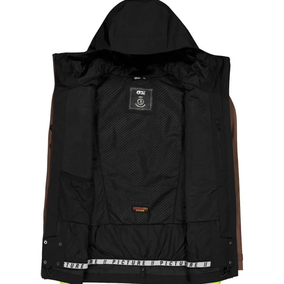Blouson Ski Picture Object Jacket Cocoa Brown Black Acid Lime