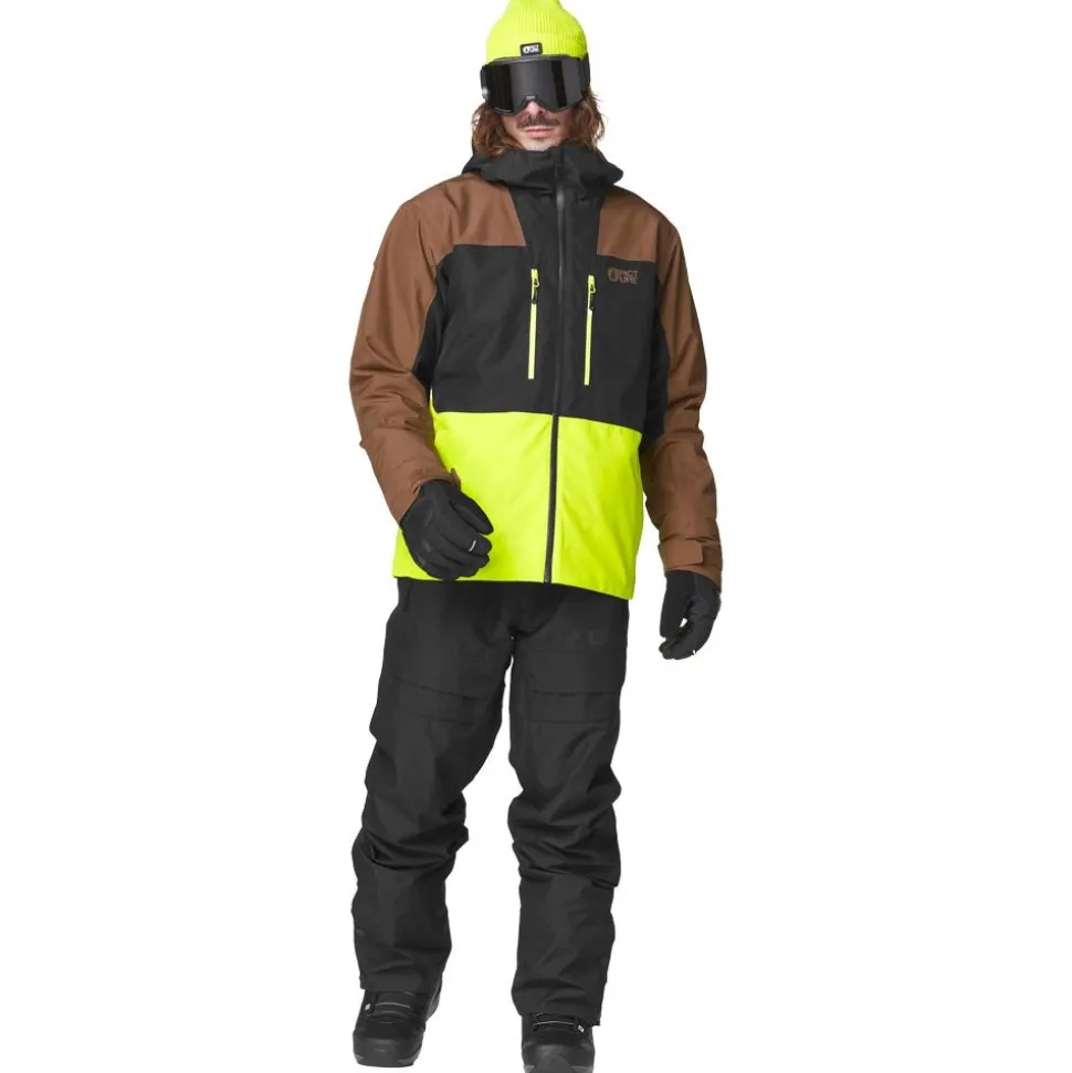 Blouson Ski Picture Object Jacket Cocoa Brown Black Acid Lime