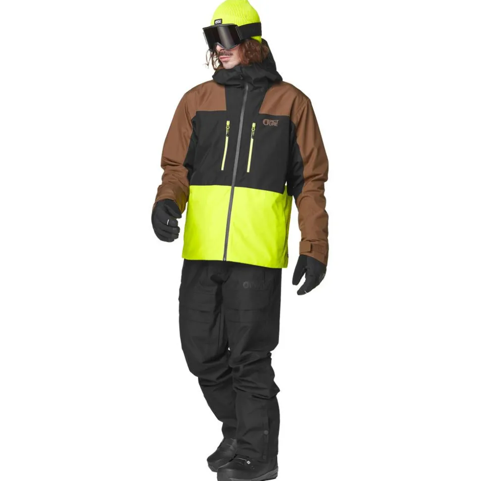 Blouson Ski Picture Object Jacket Cocoa Brown Black Acid Lime