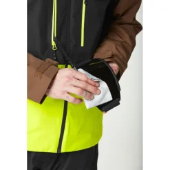 Blouson Ski Picture Object Jacket Cocoa Brown Black Acid Lime
