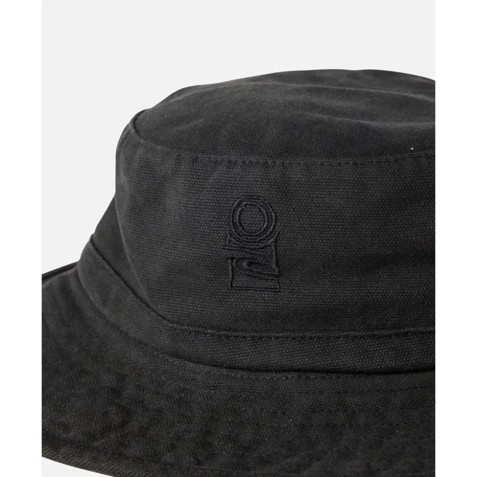 Bob Rip Curl Search Canvas Wide Brim Hat Black