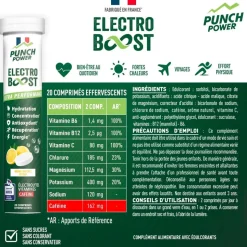 Boisson Punch Power Electroboost - Tube 20 Comprimés Citron Caféine