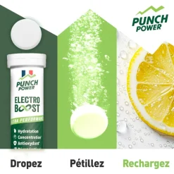 Boisson Punch Power Electroboost - Tube 20 Comprimés Citron Caféine