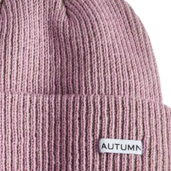 Bonnet Autumn Cord Beanie Dusty Pink Grey