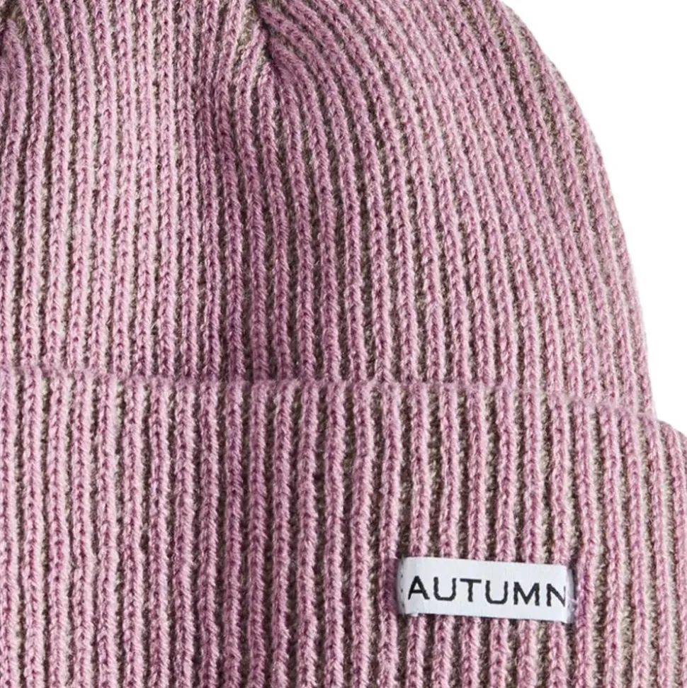 Bonnet Autumn Cord Beanie Dusty Pink Grey