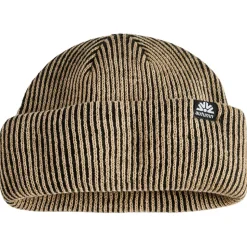 Bonnet Autumn Cord Double Roll Beanie Black