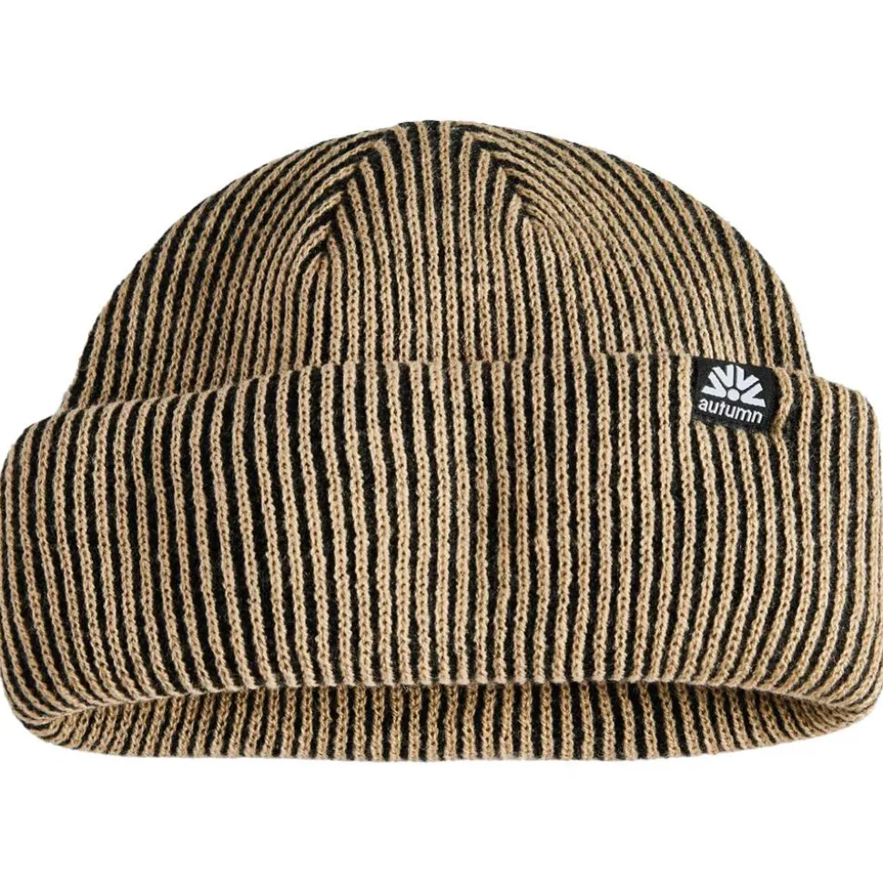 Bonnet Autumn Cord Double Roll Beanie Black