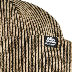 Bonnet Autumn Cord Double Roll Beanie Black