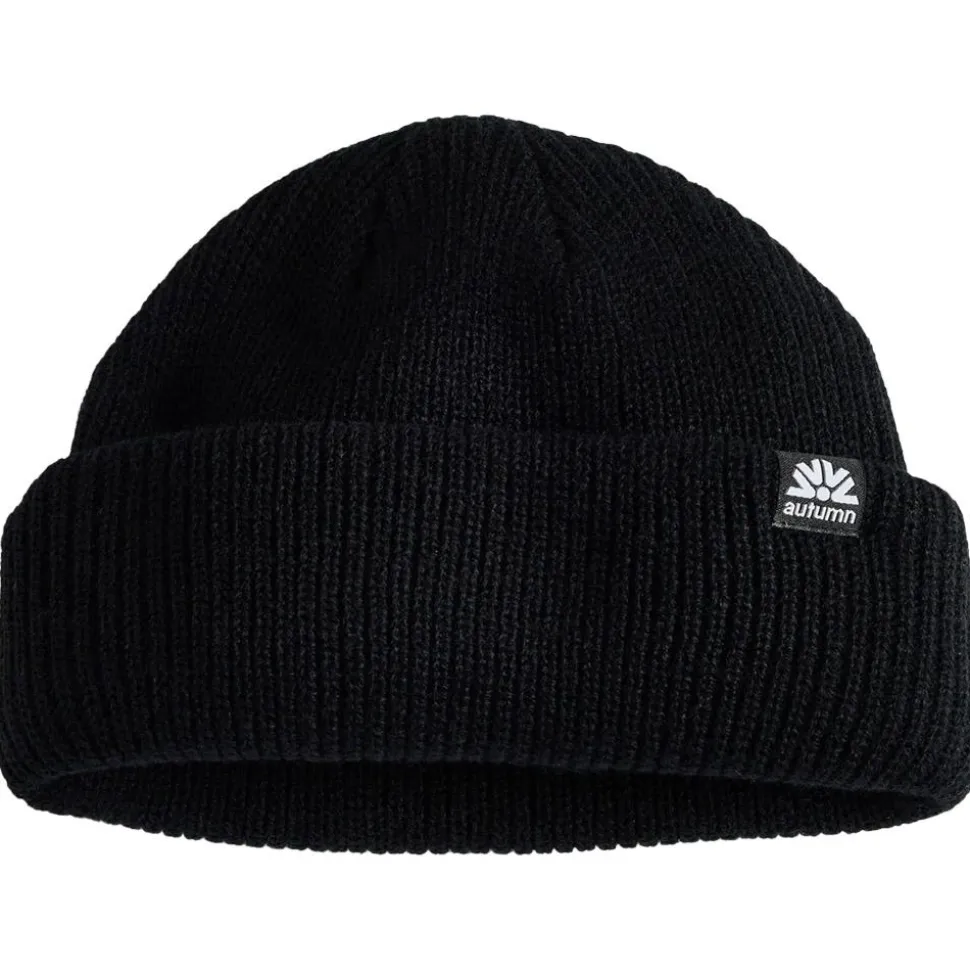 Bonnet Autumn Double Roll Beanie Black