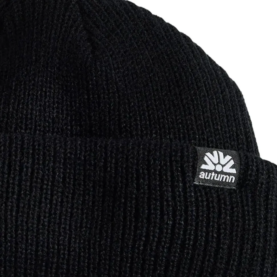 Bonnet Autumn Double Roll Beanie Black