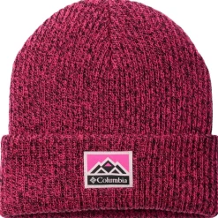Bonnet Columbia Youth Whirlibird Cuffed Beanie Pink Ice Black Marled Mountains