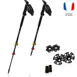 Bâton Guidetti T3 Light Alu Grenat 135 cm Noir Or