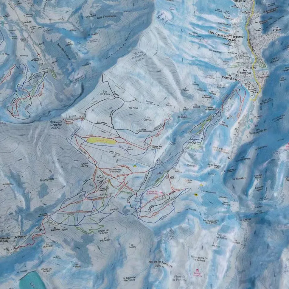 Carte 3D Deniveles Domaines Contamines Montjoie - Saint-Gervais-les-Bains