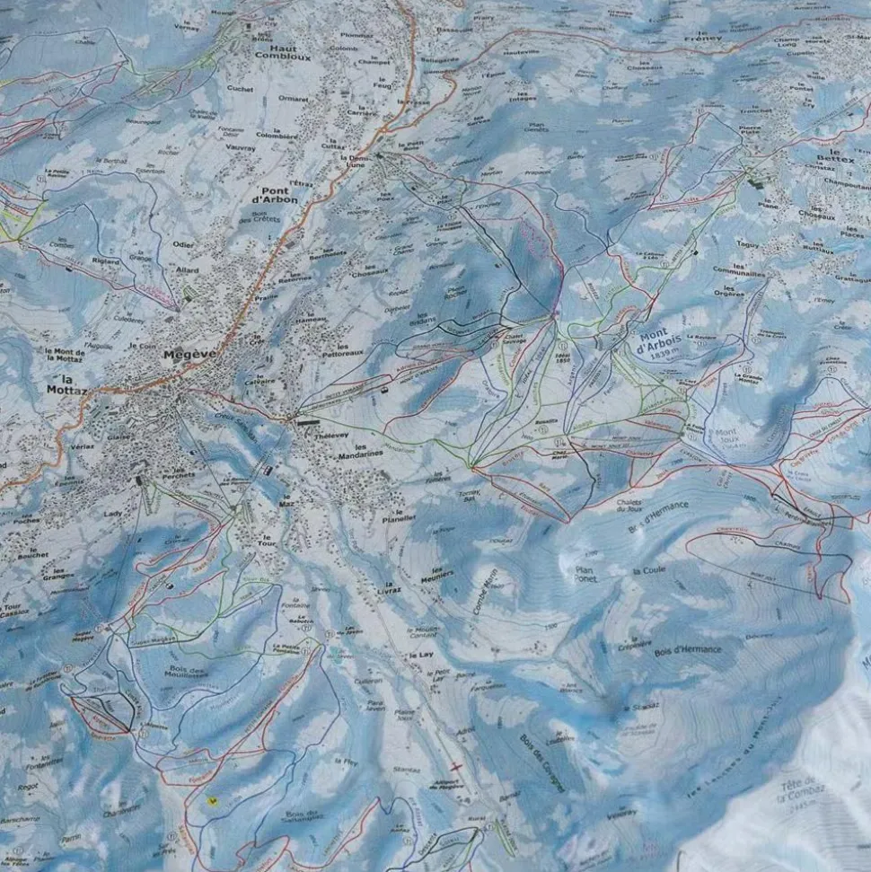 Carte 3D Deniveles Domaines Contamines Montjoie - Saint-Gervais-les-Bains