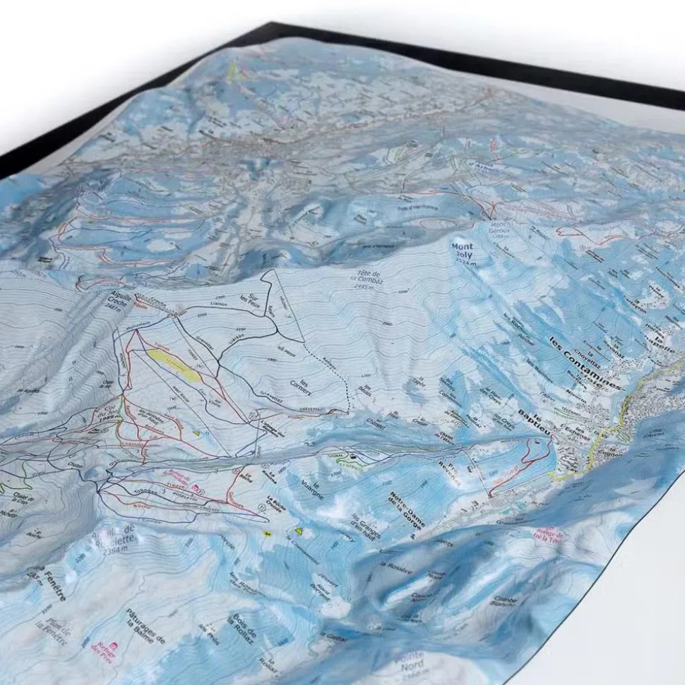 Carte 3D Deniveles Domaines Contamines Montjoie - Saint-Gervais-les-Bains