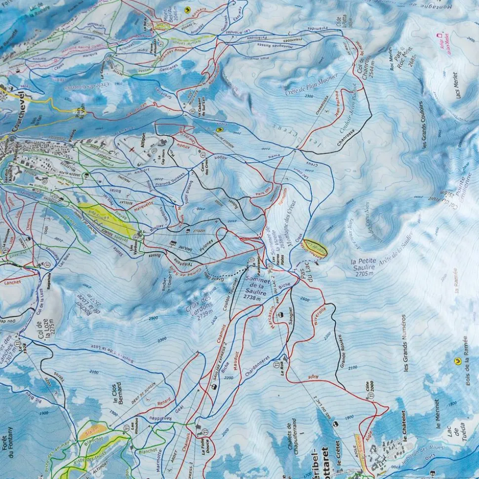 Carte 3D Deniveles Les 3 Vallées - Courchevel/Méribel