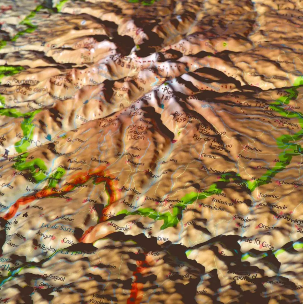 Carte 3D 3DMAP Le Cantal