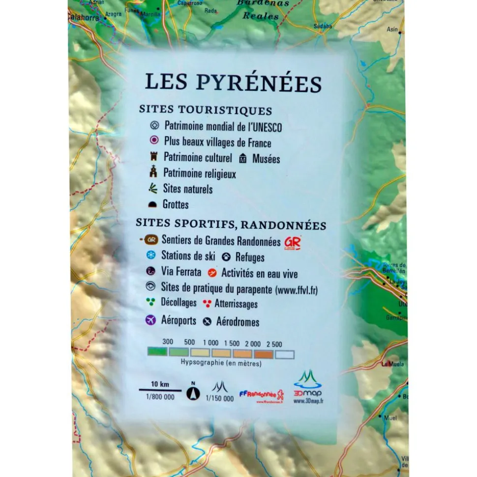 Carte 3D 3DMAP Les Pyrénnées