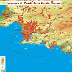 Carte 3D Geo Relief Les Calanques et le Massif De La Sainte-Beaume