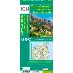 Carte IGN Calvi Cargese Monte Cinto Monte Rotondo