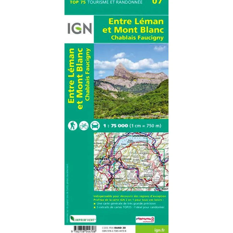 Carte IGN Entre Leman et Mont-Blanc Chablais Faucigny