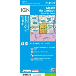 Carte IGN 2349ET Massif du Canigou