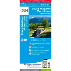 Carte IGN 2250ETR Bourg-Madame, Mont-Louis, Col de la Perche - Résistante
