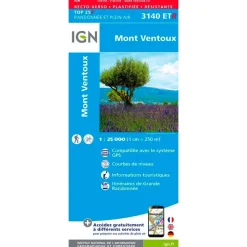 Carte IGN 3140ETR Mont Ventoux - Résistante