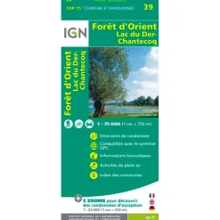 Carte IGN Foret D'orient Lac Du Der-Chantecoq
