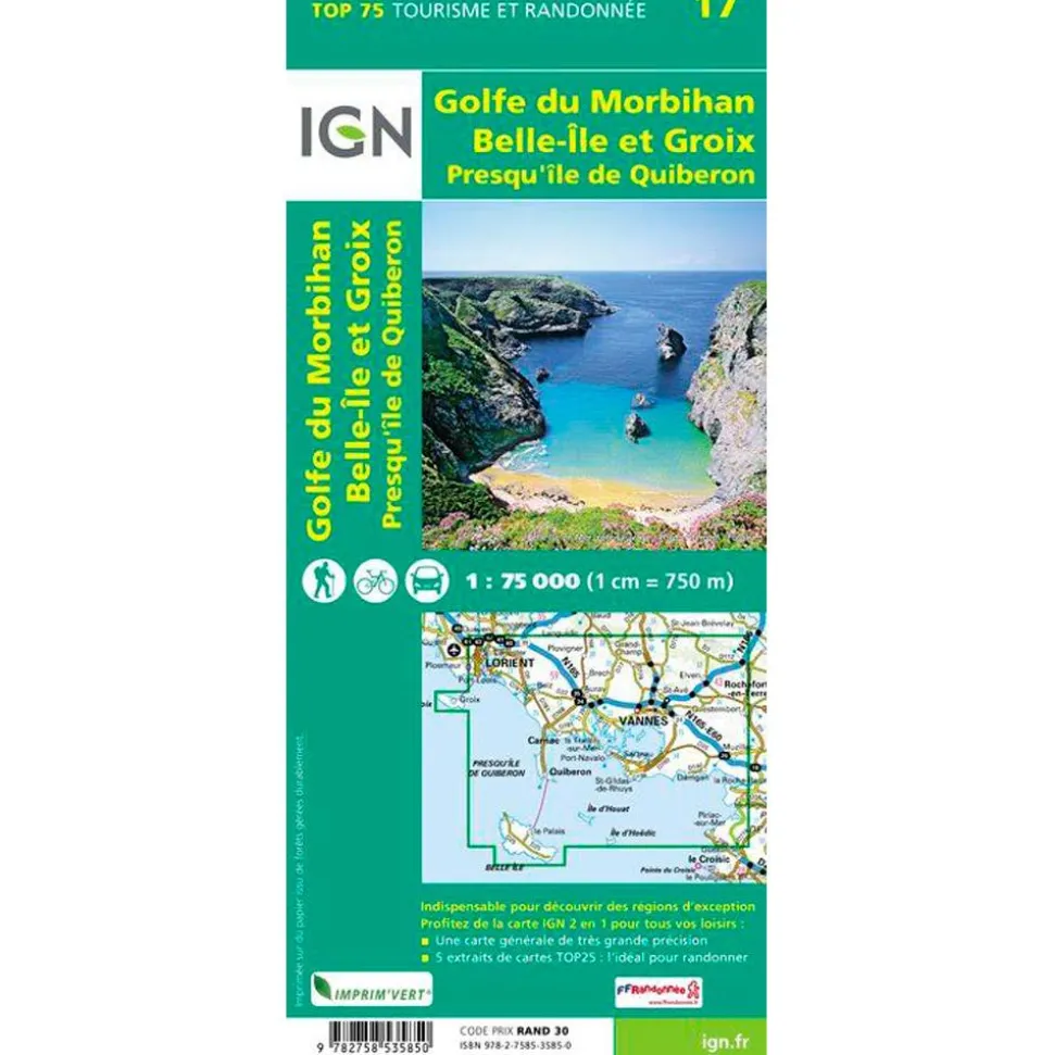Carte IGN Golfe Du Morbihan Belle-Ile et Groix Presqu'île de Quiberon