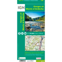 Carte IGN Gorges et Monts D'Ardeche