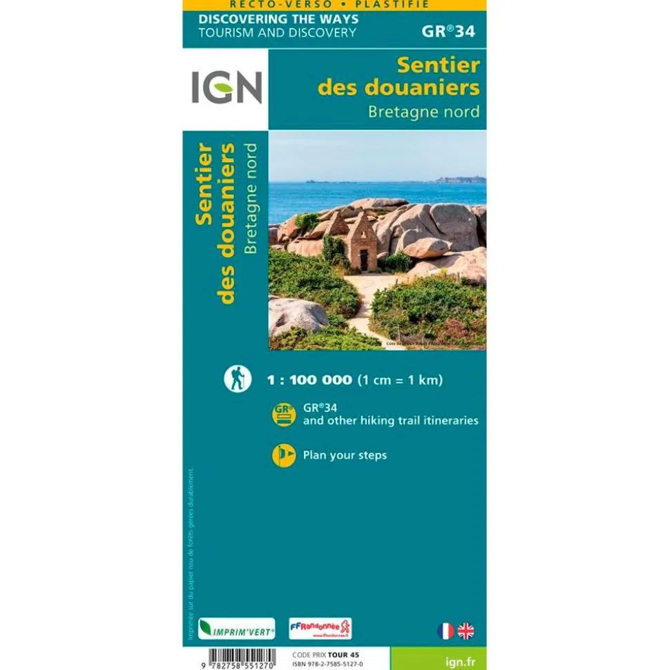 Carte IGN Le Sentier des Douaniers Bretagne Nord