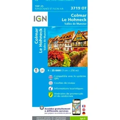 Carte IGN 3719OT Colmar, Le Hohneck, Vallée de Munster
