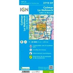 Carte IGN 3719OT Colmar, Le Hohneck, Vallée de Munster