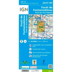 Carte IGN 2417OT Forêt de Fontainebleau, Forêt des Trois Pignons