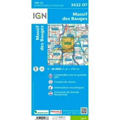 Carte IGN 3432OT Massif des Bauges