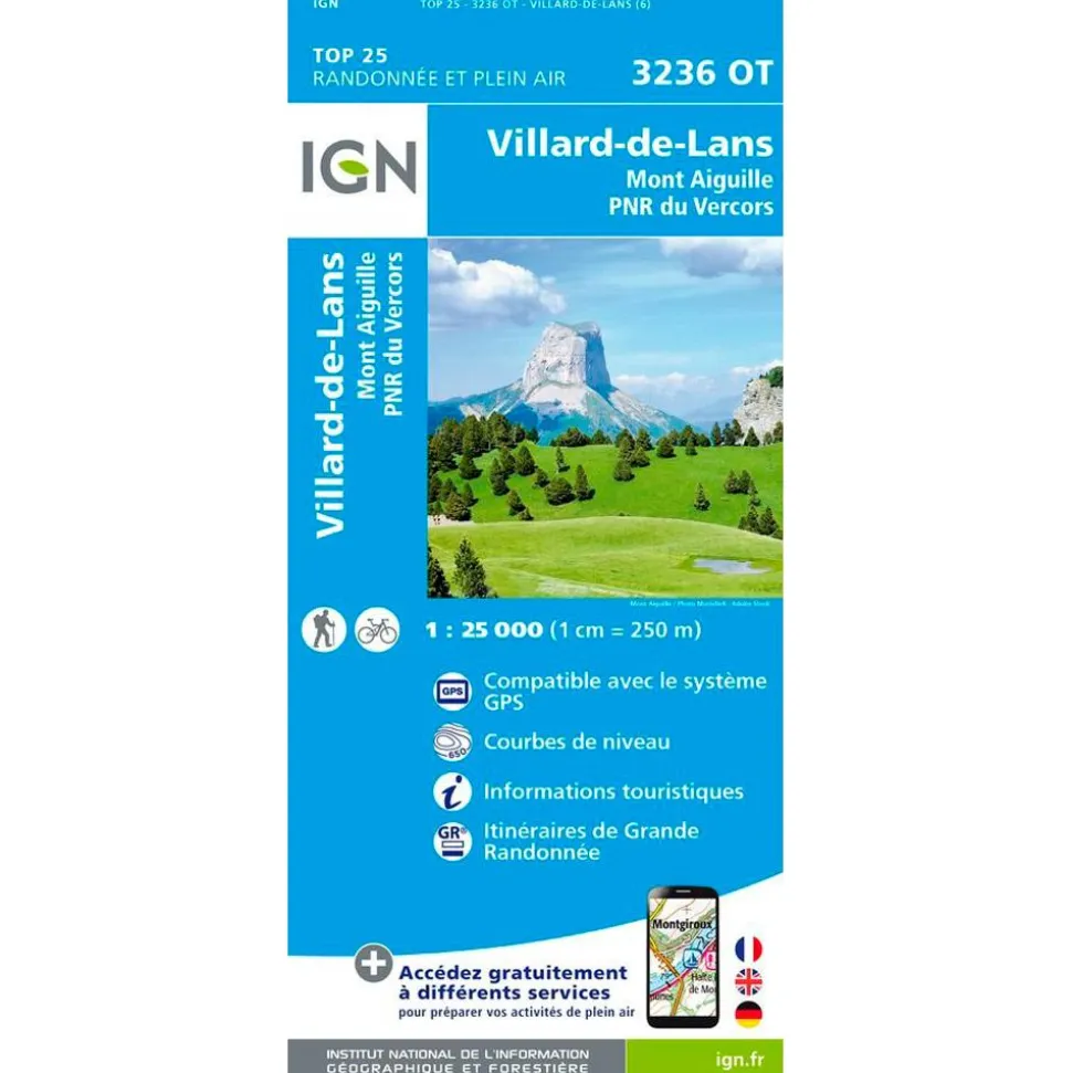 Carte IGN 3236OT Villard-de-Lans, Mont Aiguille, PNR du Vercors