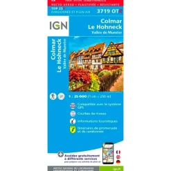 Carte IGN 3719OTR Colmar, Le Hohneck, Vallée de Munster - Résistante