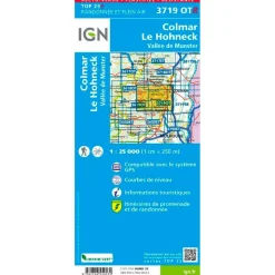 Carte IGN 3719OTR Colmar, Le Hohneck, Vallée de Munster - Résistante