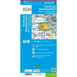 Carte IGN 2215OTR Forêt de Rambouillet, PNR de la Haute Vallée de Chevreuse - Résistante