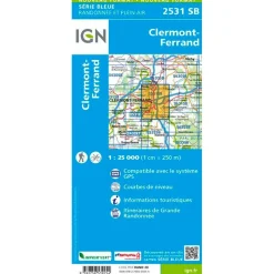 Carte IGN 2531SB Clermont-Ferrand