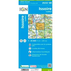 Carte IGN 2632SB Issoire, Cunlhat
