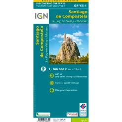 Carte IGN St Jacques de Compostelle du Puy-en-Velay à Moissac