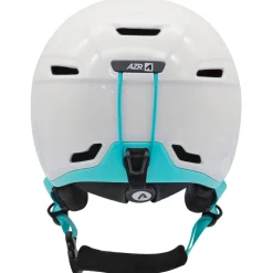 Casque AZR Orion Junior Blanc Nacré Turquoise Verni